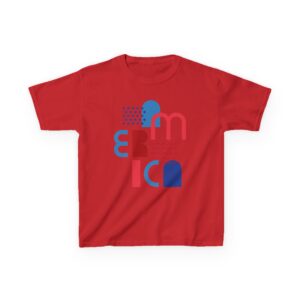 Kids Tee — Playful Retro Shapes Graphic (Red & Blue)
