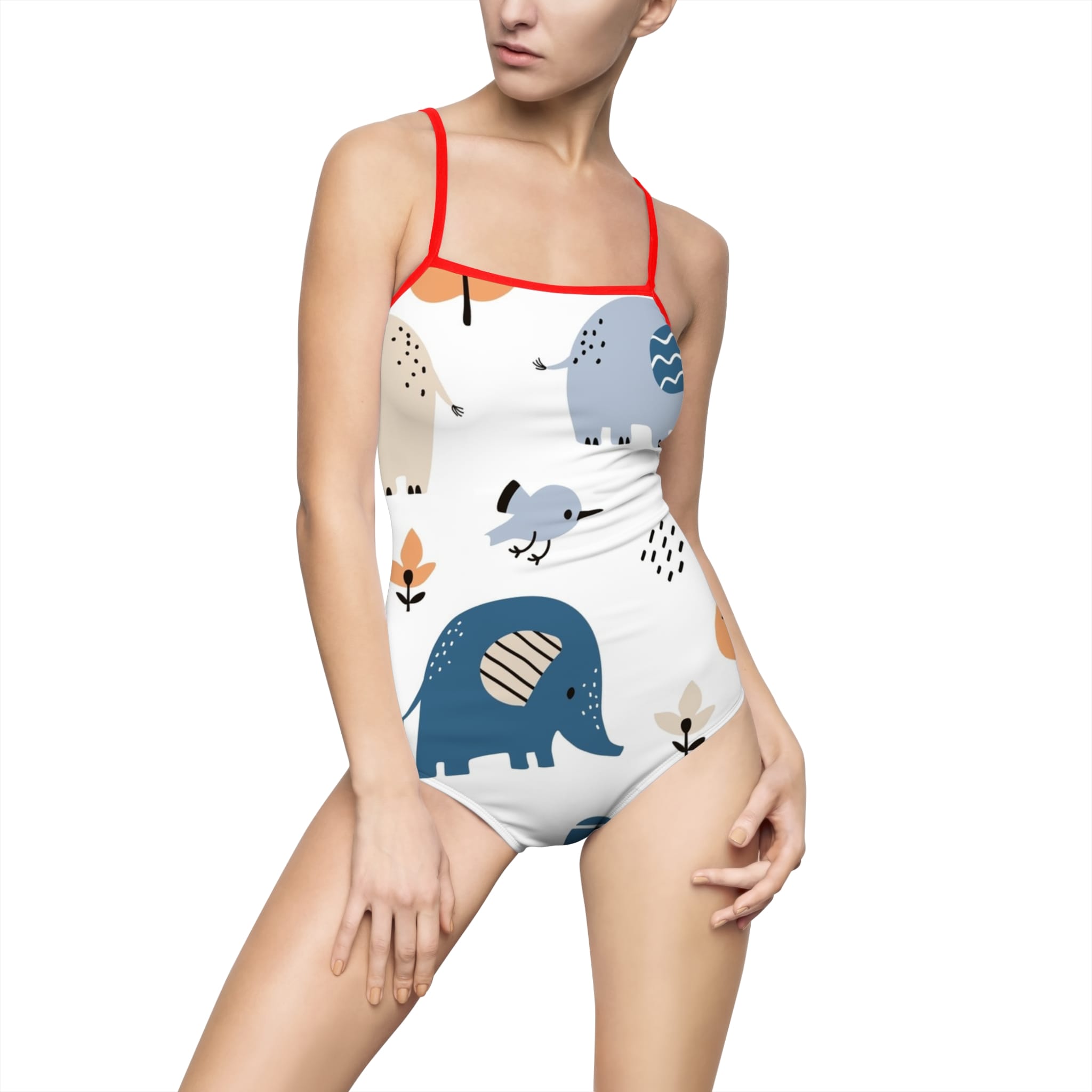 Elephant Print One-Piece Swimsuit — Cute Safari Baby Animal Swimwear - Image 5