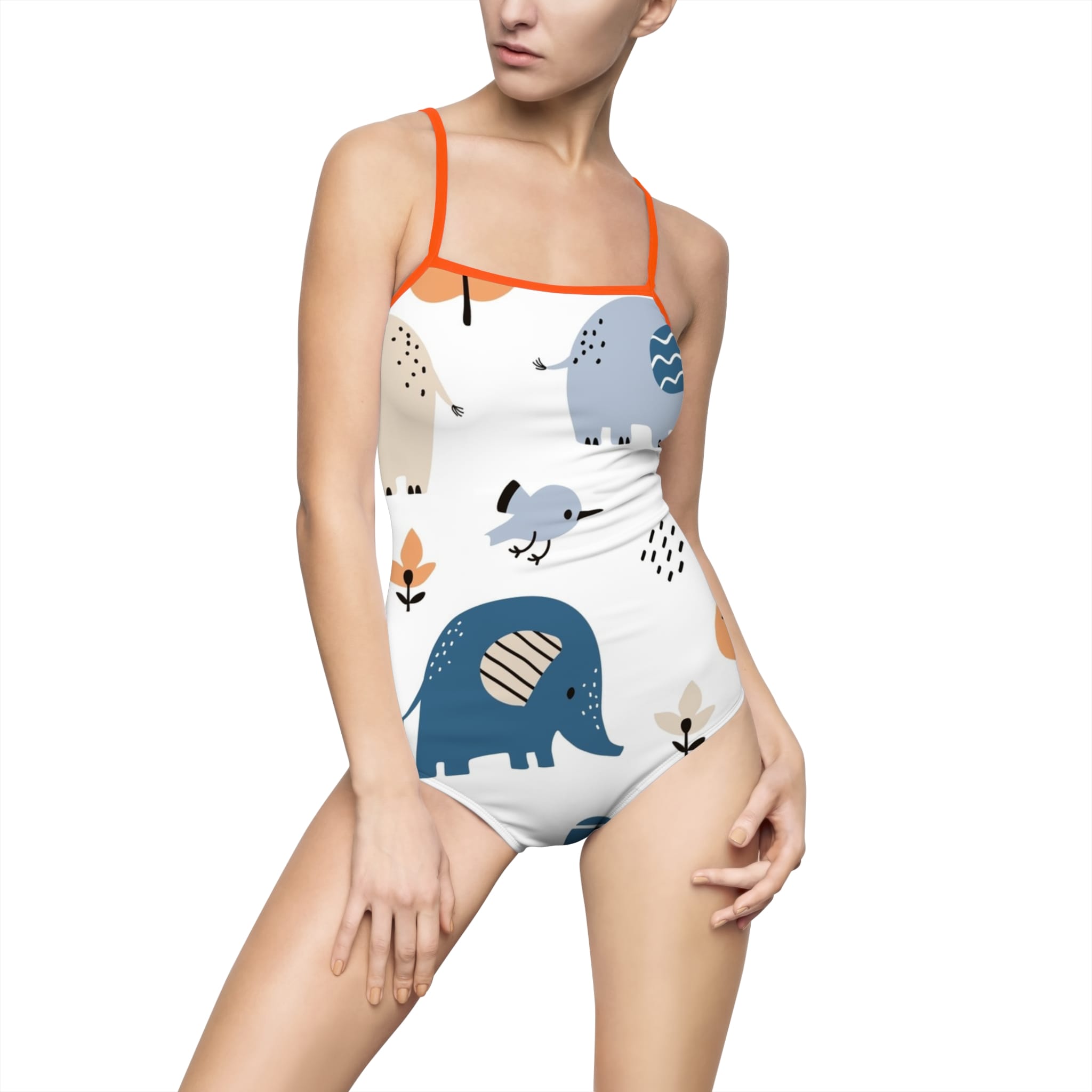 Elephant Print One-Piece Swimsuit — Cute Safari Baby Animal Swimwear - Image 13