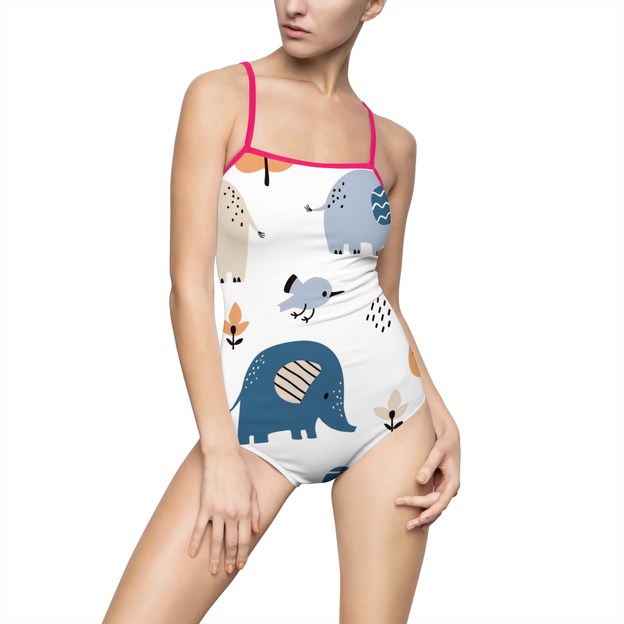 Elephant Print One-Piece Swimsuit — Cute Safari Baby Animal Swimwear - Image 33