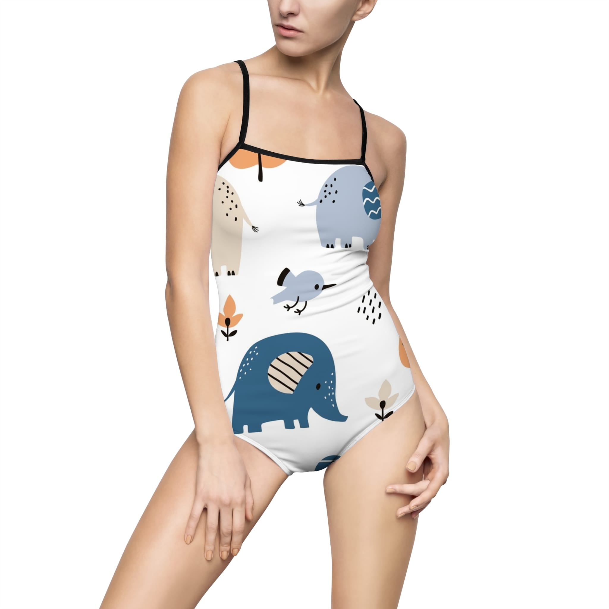 Elephant Print One-Piece Swimsuit — Cute Safari Baby Animal Swimwear - Image 9