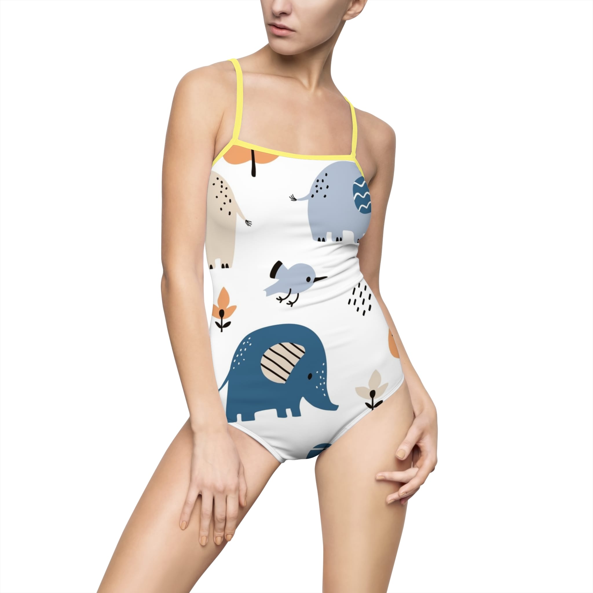 Elephant Print One-Piece Swimsuit — Cute Safari Baby Animal Swimwear - Image 17
