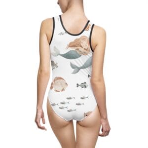 Mermaid & Kiss Graphic One-Piece Swimsuit